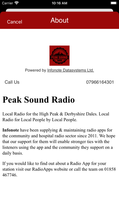 Screenshot #1 pour Peak Sound Radio