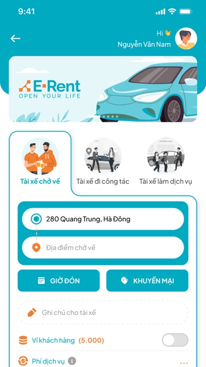 E-Rent: Thuê Tài Xế