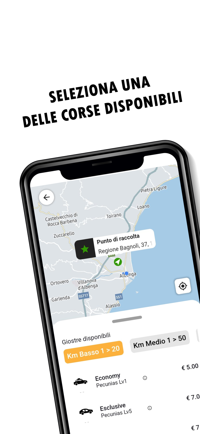 Pecunias - Richiedi una corsa