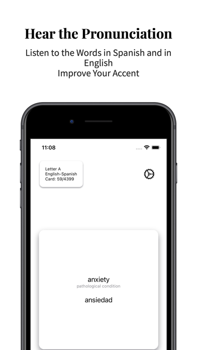 Spanish-English Vocabulary Screenshot