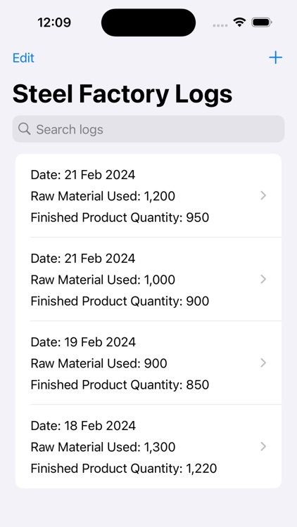 Steel Factory Daily Log