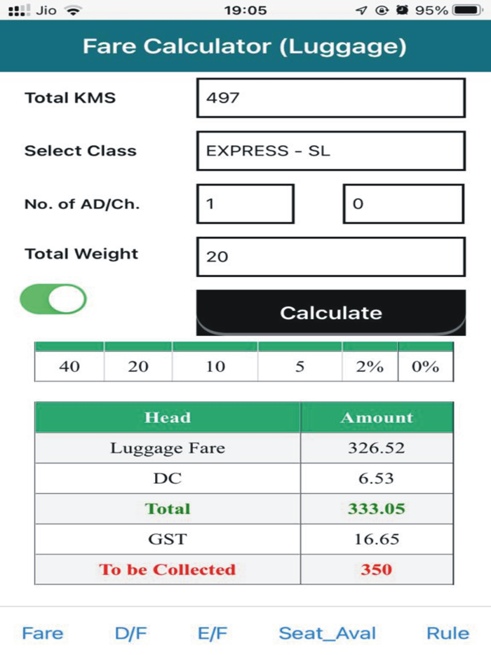 Train Fare Calculator