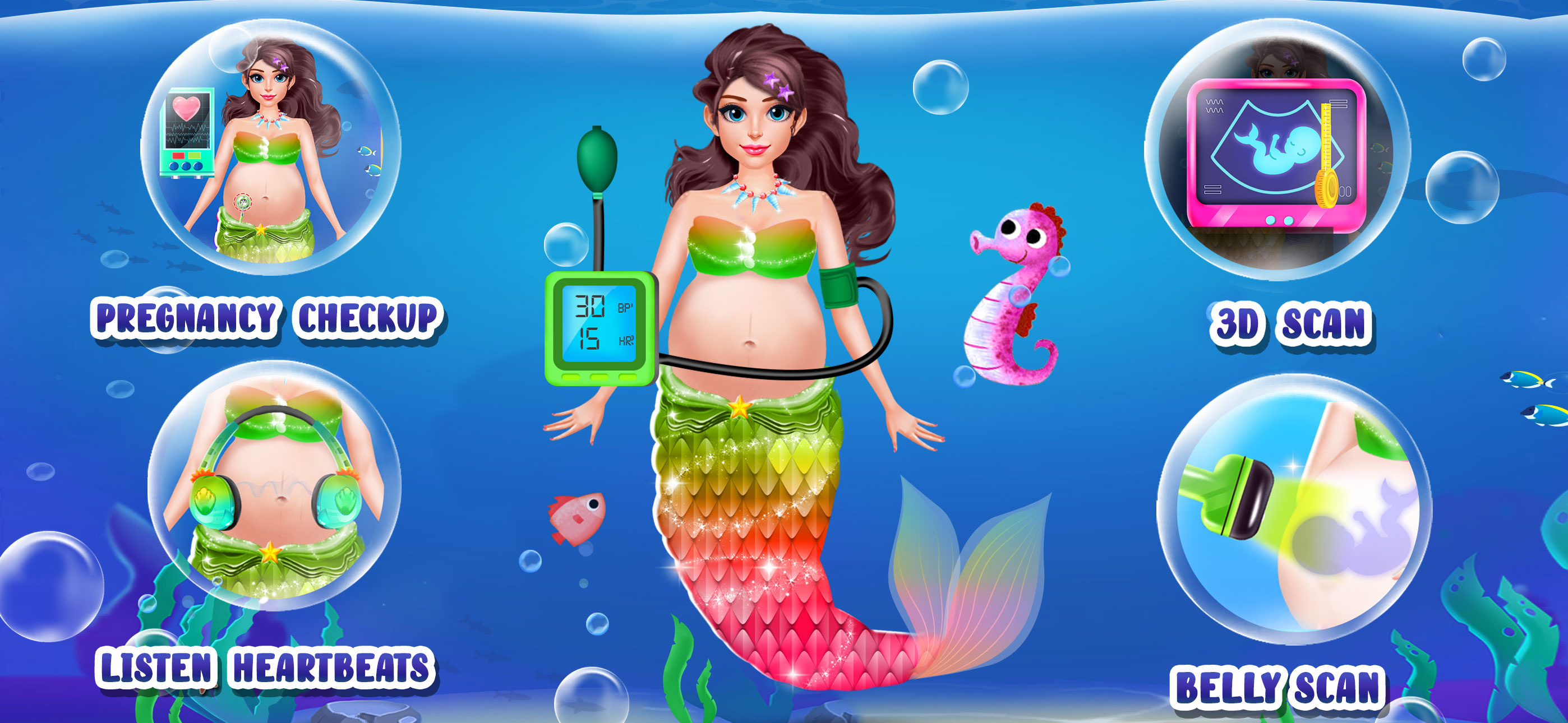 Mermaid Mom & Baby Care Games