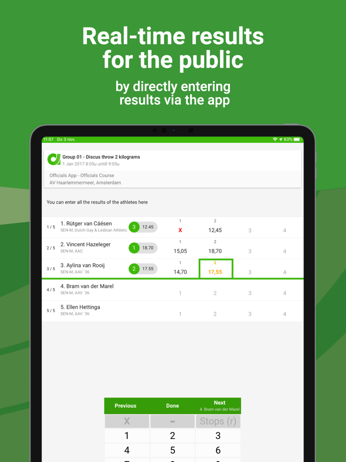 Athletics.app Jury-app