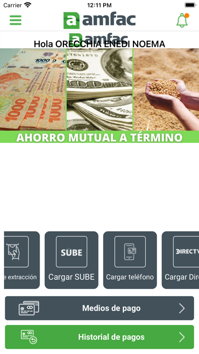 Billetera AMFAC Screenshot