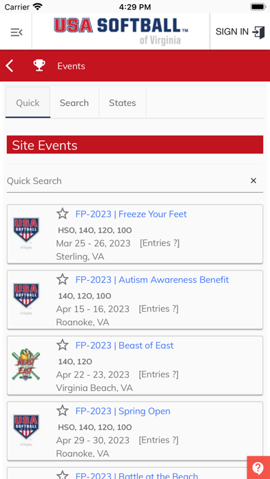 USA Softball of VA Screenshot