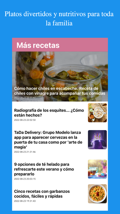 Recetas de cocina caseras Screenshot