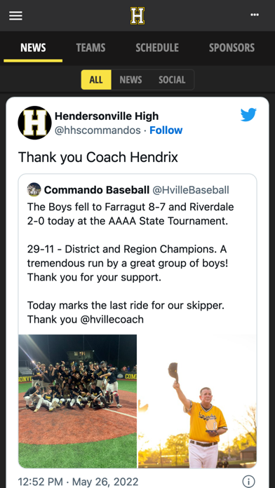 Hendersonville H.S. Athletics Screenshot