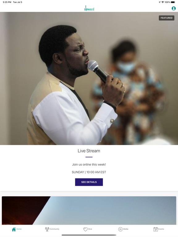 The Upward Church iPad screenshot 1 - Lifestyle app
