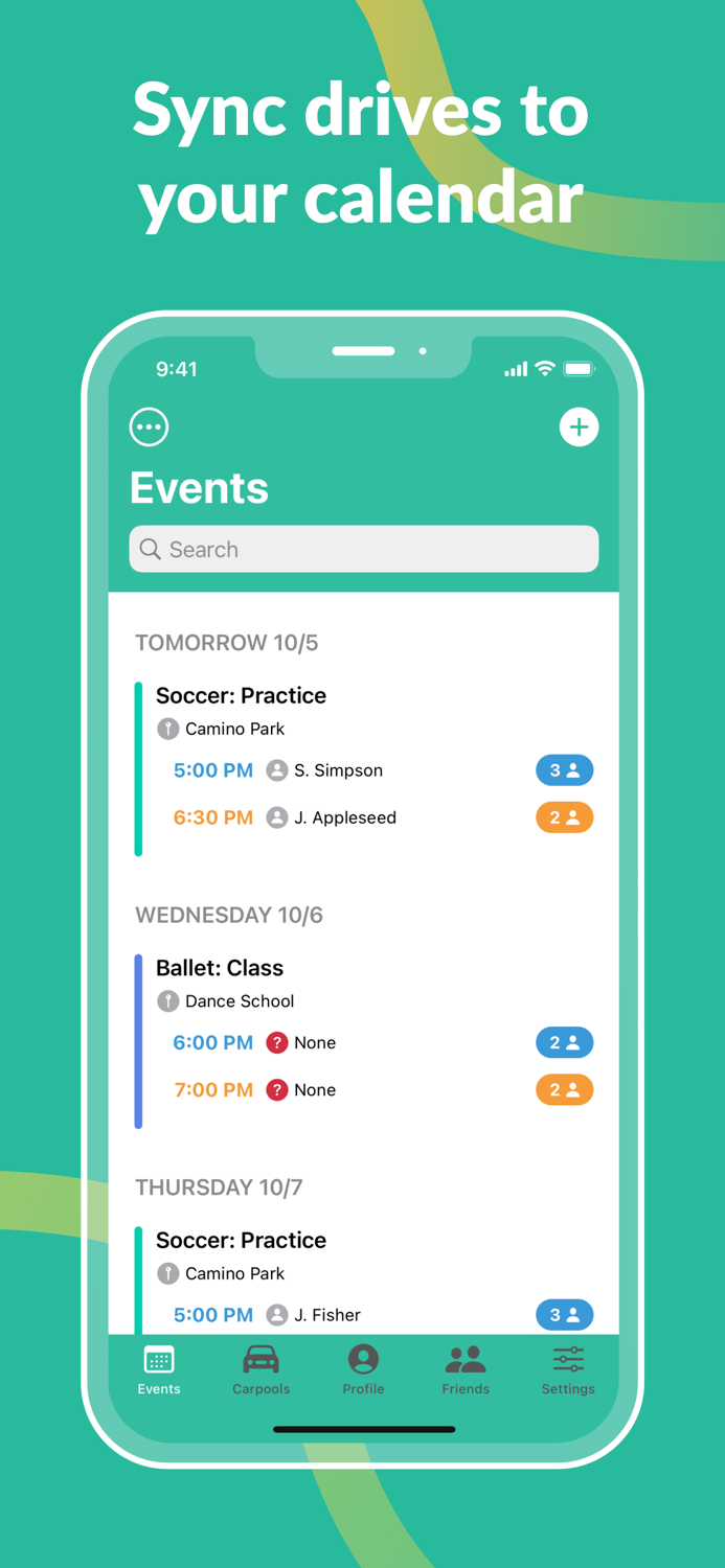 Carpool Kids Family Calendar