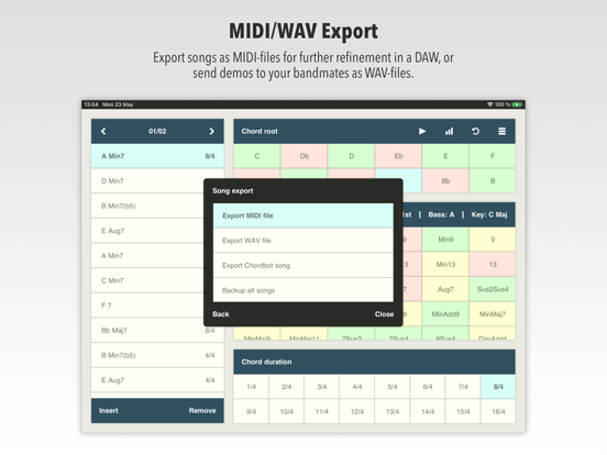 Chordbot iPad app afbeelding 5