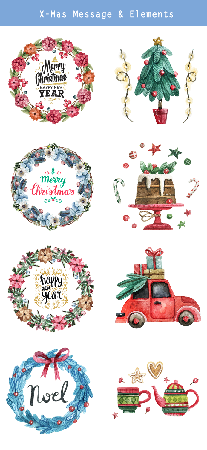 Beautiful Watercolor Christmas