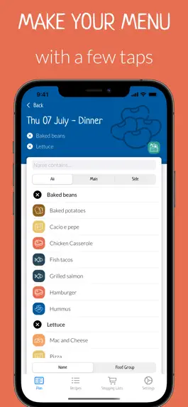 Game screenshot Menu Planner - Meal Plan apk