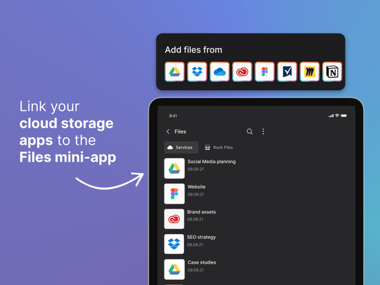 Rock - Messenger, Tasks, Notes iPad screenshot 7 - Productivity app