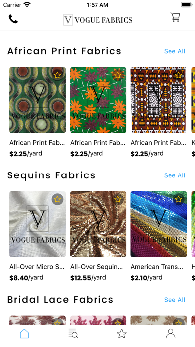 Vogue Fabrics Screenshot