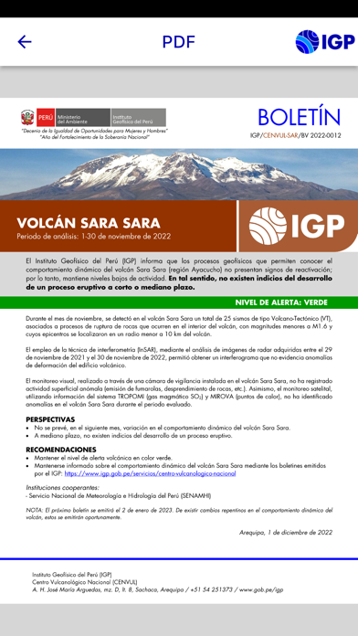 Instituto Geofísico del Perú Screenshot