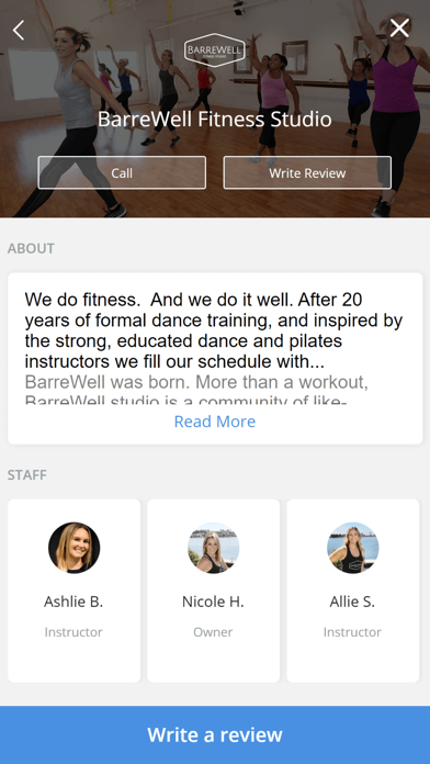 BarreWell Fitness Studio Screenshot