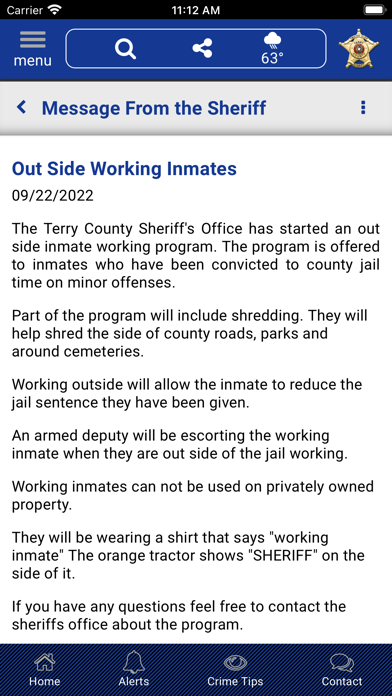 Terry County Texas Sheriff Screenshot