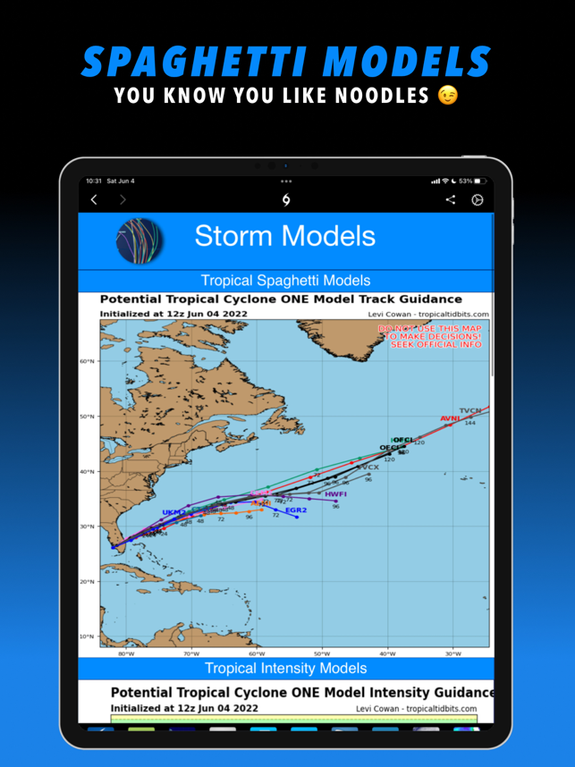 Skärmdump av Hurricane Tracker For iPad