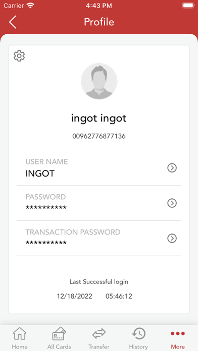 INGOT Card Screenshot