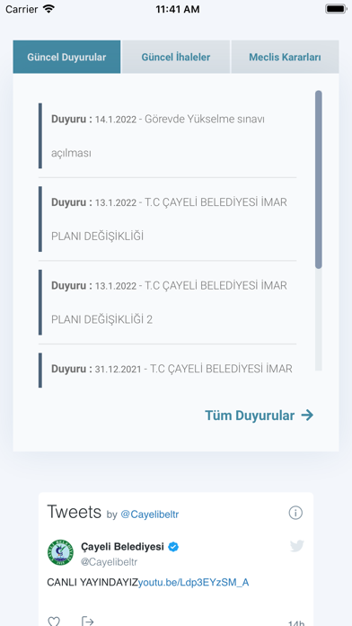 Çayeli Belediyesi Mobill Screenshot