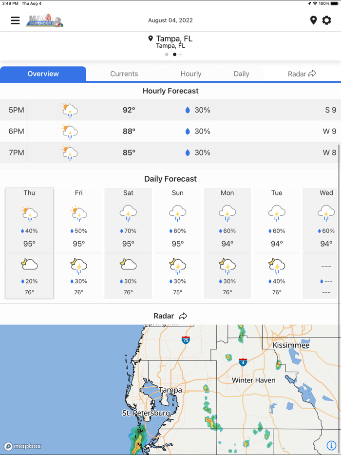Max Defender 8 Weather App
