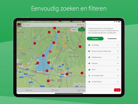 ACSI Campings Europa iPad app afbeelding 6