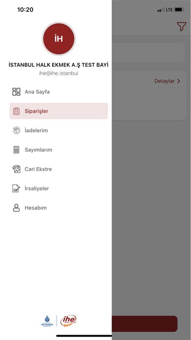 IHE Büfe Bayi Sipariş Sistemi Screenshot