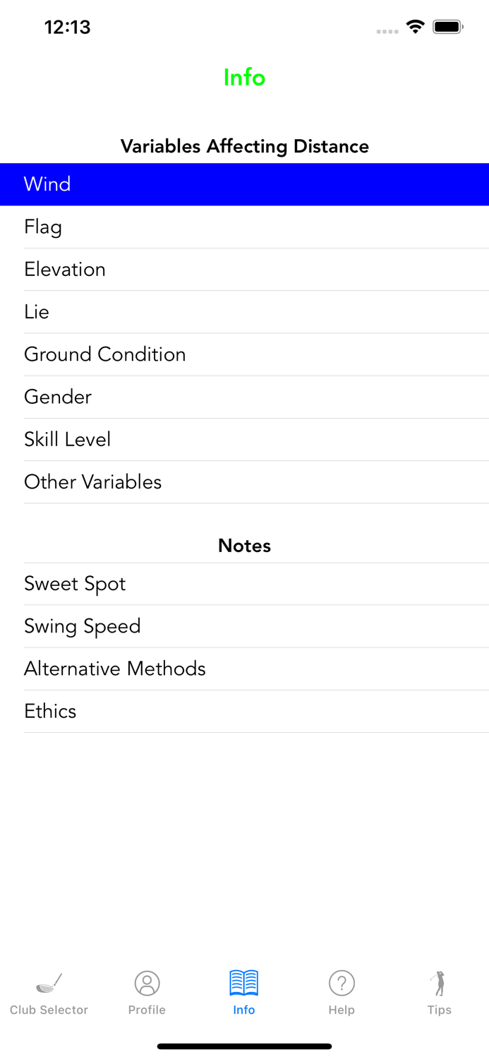 Golfmaster Club Selector
