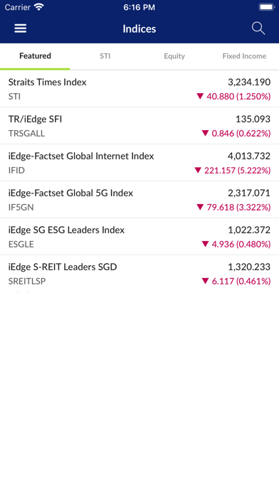 SGX Mobile Screenshot