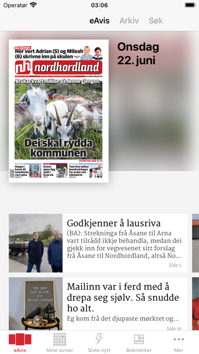 Nordhordland eAvis Screenshot