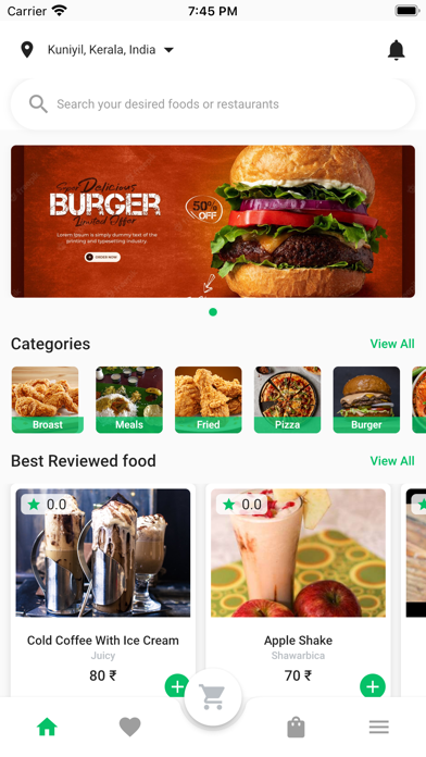 FoodZie: Food Delivery App Screenshot