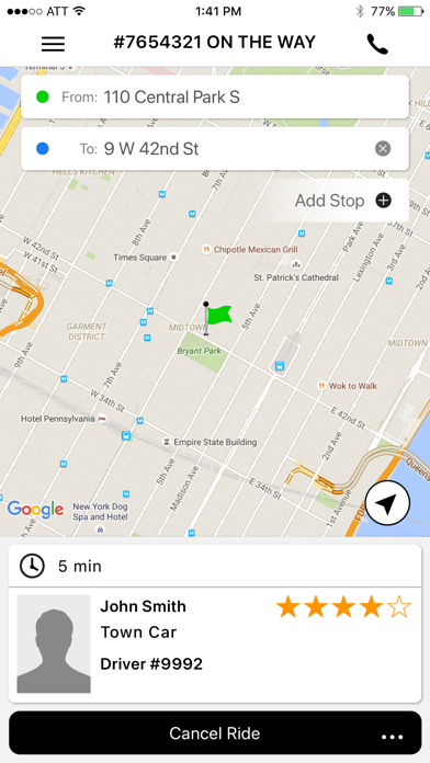 Ride Car & Limo Service Screenshot