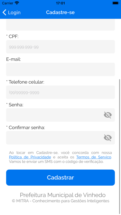 Central de Serviços Vinhedo Screenshot