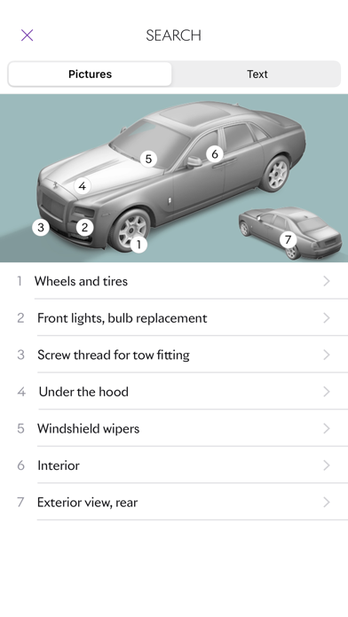Rolls-Royce Vehicle Guide Screenshot