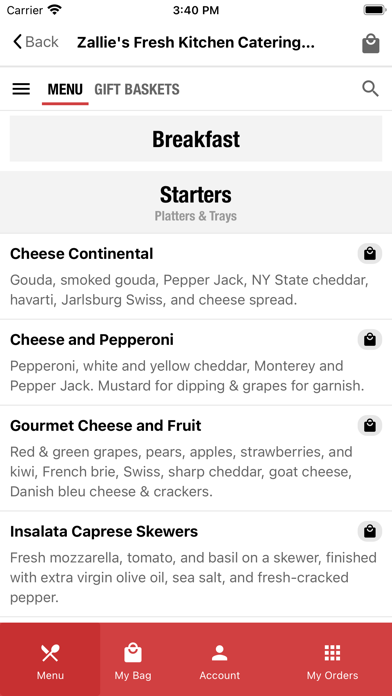 Zallies Fresh Kitchen Catering Screenshot