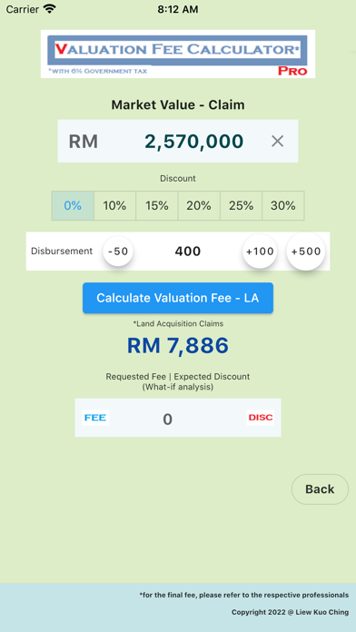 Valuation Fee Calculator Pro screenshot 2