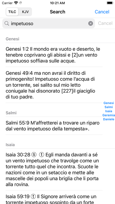 English Italian Audio Bible Screenshot