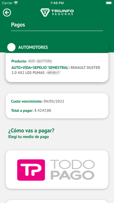 Triunfo Móvil Screenshot
