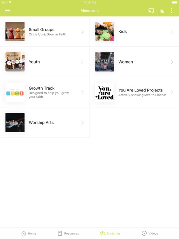 Calvary Community Church iPad screenshot 2 - Education app