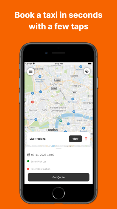 Cabcher Booking Screenshot