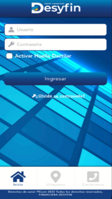 Desyfin Móvil. Screenshot