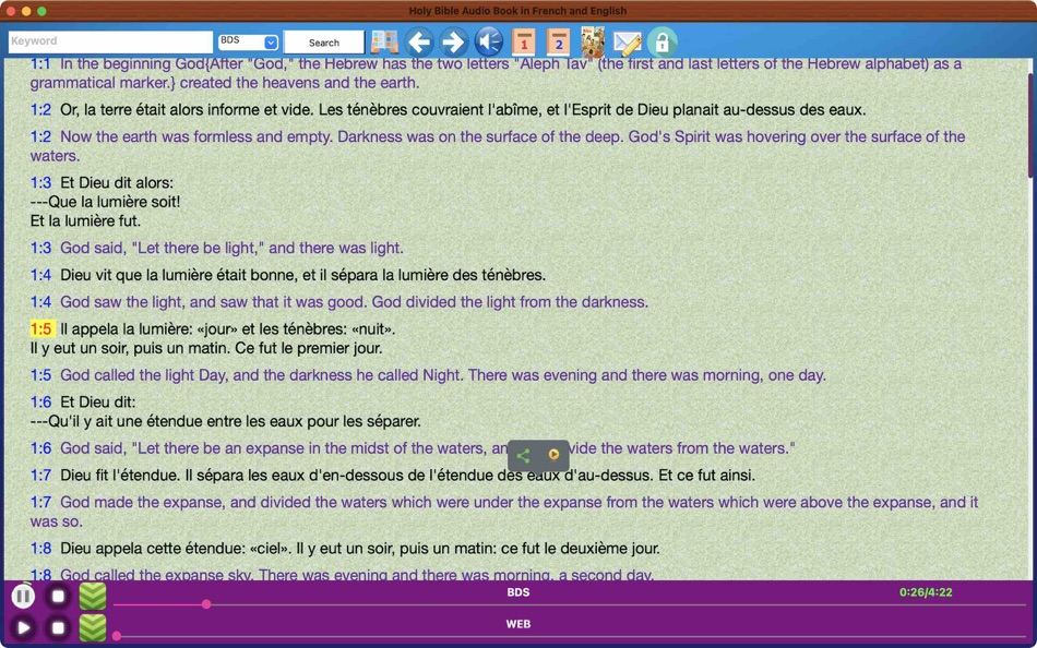 French English Bilingual Bible - 1.7 - (macOS)