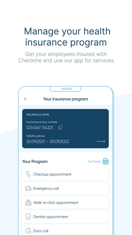 Checkme — health benefits app
