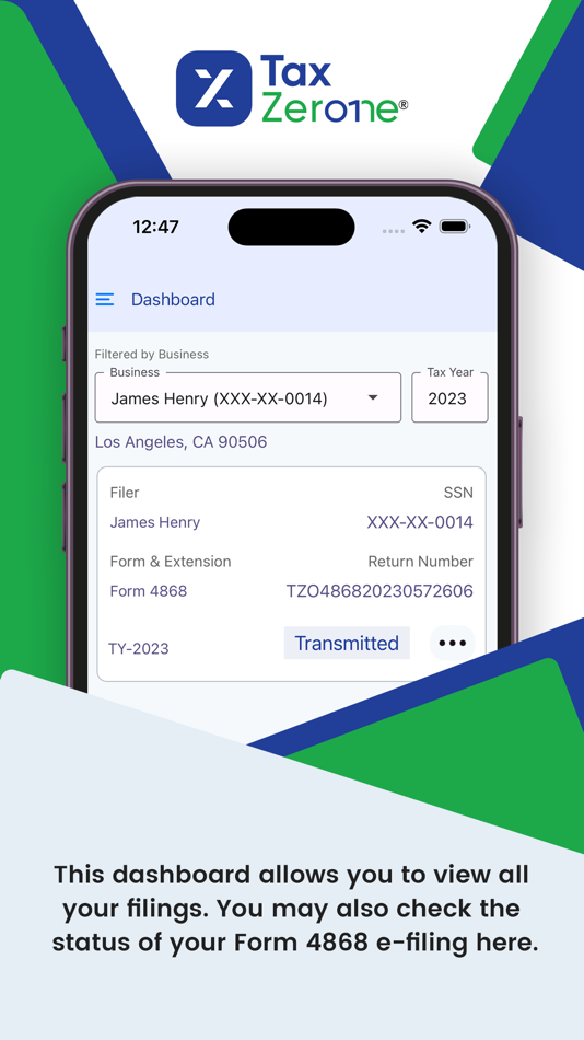 #6. E-File IRS Extension Form 4868 (iOS) 由: TaxZerone LLC