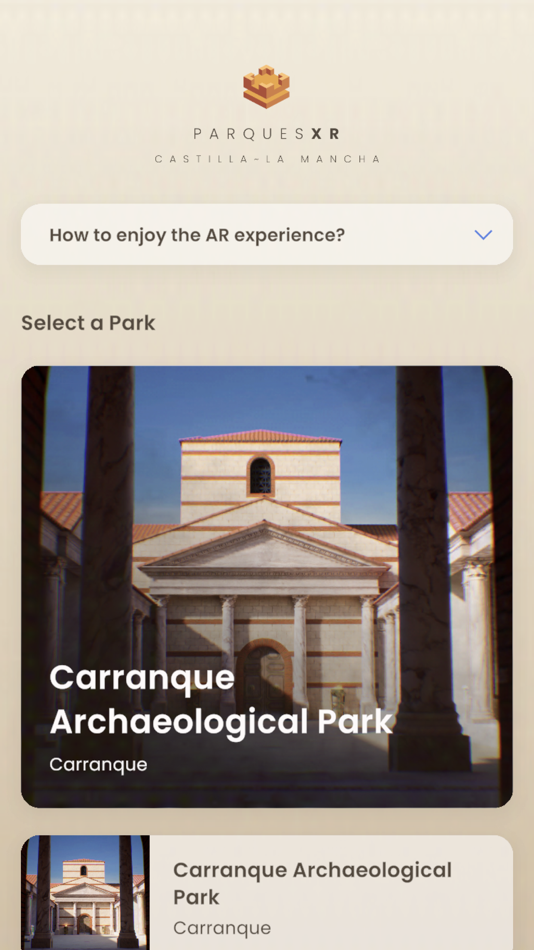 #1. Parks XR Castilla-La Mancha (iOS) بواسطة: Arbo y Blanco Studio