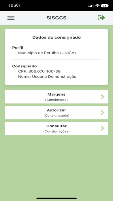 SISGCS - Gestão Consignações Screenshot