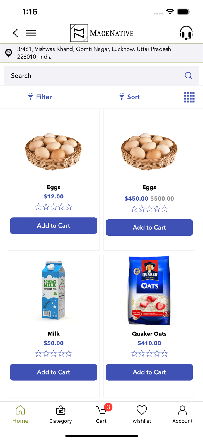 Magenative Grocery App