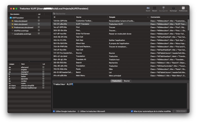 Screenshot #1 pour XLIFF Traducteur