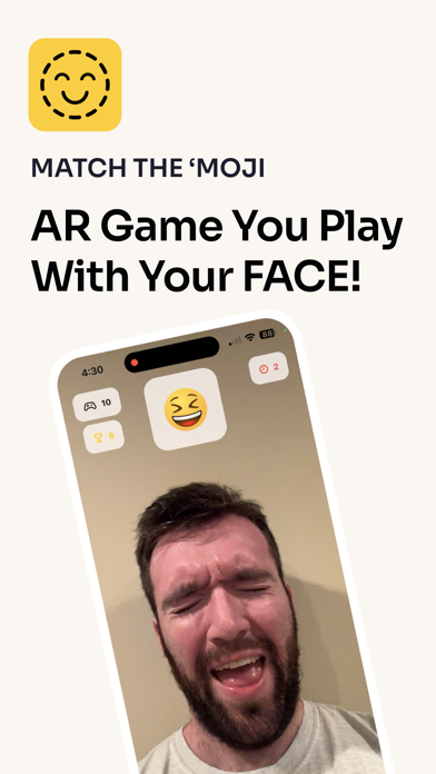 Match the 'Moji - AR Face Game Screenshot